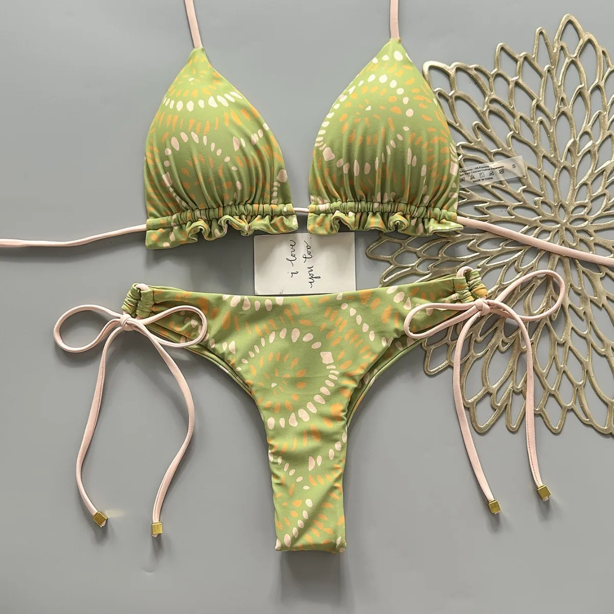 Summer 2026 Sexy Floral Tie-Detail Halter Bikini Set Beach Vacation Style Women's Drawstring Strapless Swimsuit Ensemble
Summer 2026 Sexy Floral Tie-Detail Halter Bikini Set Beach Vacation Style Women's Drawstring Strapless Swimsuit Ensemble