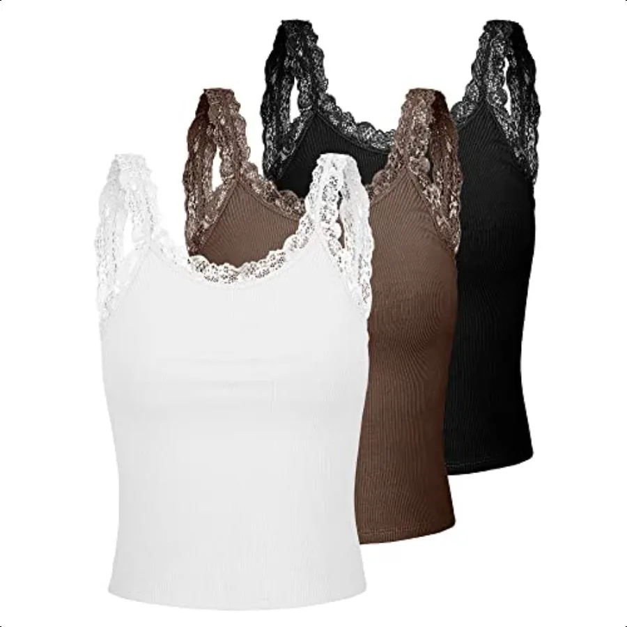 3 Pcs Women's Lace Patchwork Tank Top Lace Camisole Tank Sleevel Cami Crop Lacework Trim Y2k Tops
3 Pcs Women's Lace Patchwork Tank Top Lace Camisole Tank Sleevel Cami Crop Lacework Trim Y2k Tops