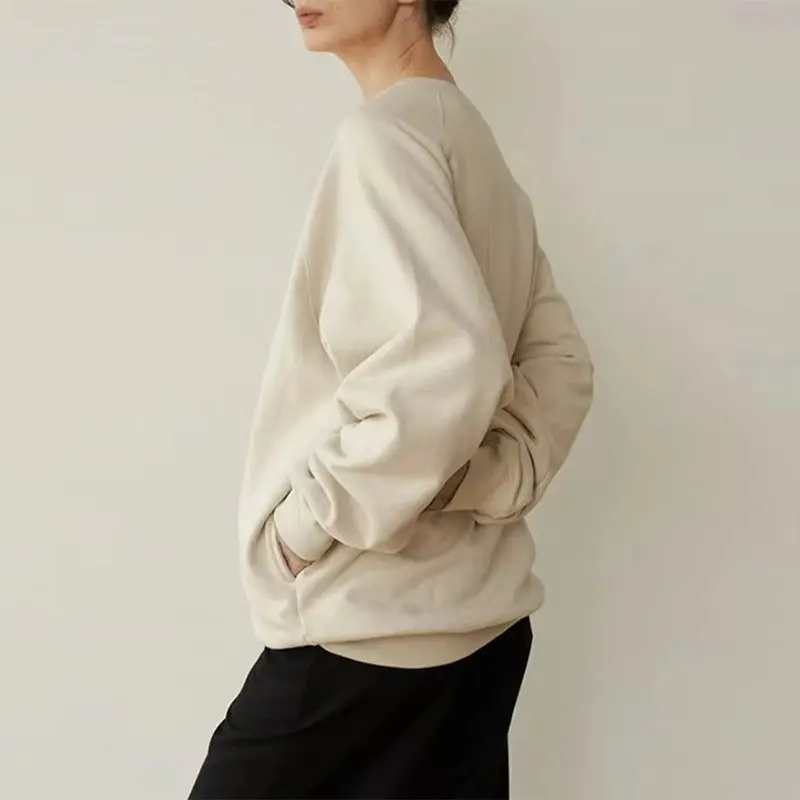 Женская повседневная хлопковая толстовка большого размера с длинным рукавом, однотонная толстовка для бега, уличная рубашка в корейском стиле, пуловер
Женская повседневная хлопковая толстовка большого размера с длинным рукавом, однотонная толстовка для бега, уличная рубашка в корейском стиле, пуловер