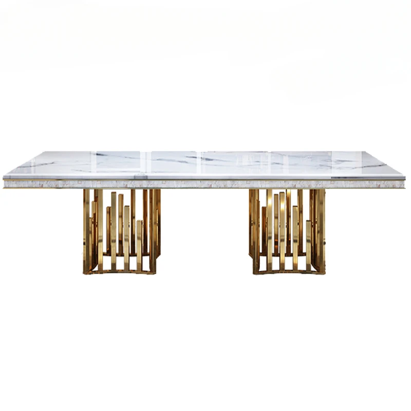 Modern Marble Dining Tables Modern Rectangular Gold Stainless Steel Large Apartment Dining Table
Modern Marble Dining Tables Modern Rectangular Gold Stainless Steel Large Apartment Dining Table
