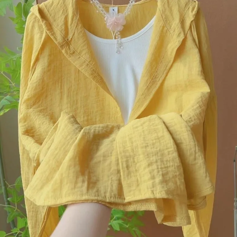 Sunscreen Clothes for Women Fashion Simplicity Solid Color Summer Buttons Long Sleeve Hooded Sweatshirts Single Piece Tops
Sunscreen Clothes for Women Fashion Simplicity Solid Color Summer Buttons Long Sleeve Hooded Sweatshirts Single Piece Tops