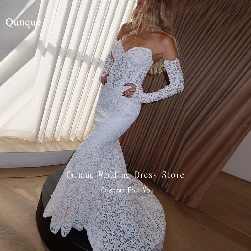Qunque Luxury Mermaid Wedding Dress Women Full Lace Court Train Long Sleeves Corset Back Bridal Gowns Robes De Mariée Customized
Qunque Luxury Mermaid Wedding Dress Women Full Lace Court Train Long Sleeves Corset Back Bridal Gowns Robes De Mariée Customized