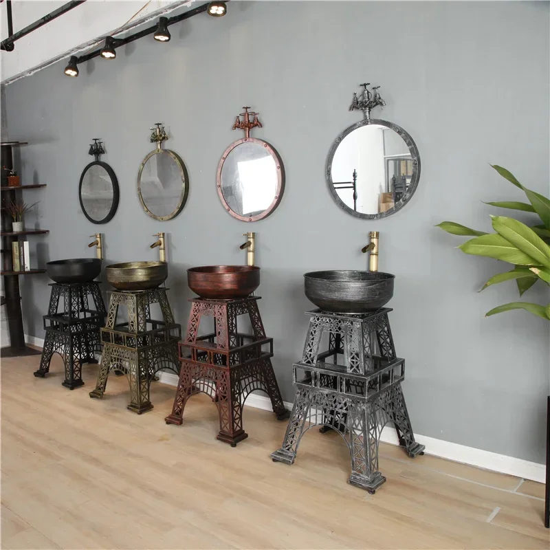 Wrought iron industrial style wash basin retro floor integrated column type
Wrought iron industrial style wash basin retro floor integrated column type