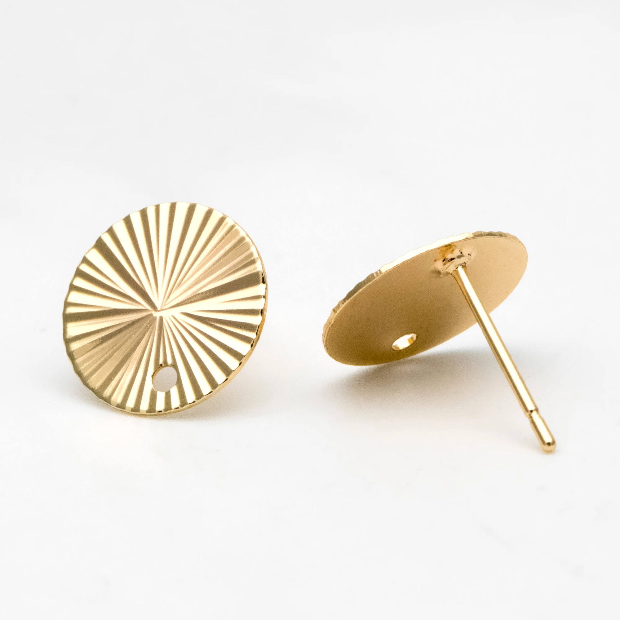 10pcs Round Disc Ear Posts 12mm, 18K Gold Plated Brass, Geometric Stud Earring Components For Jewelry Making DIY (GB-3283)
10pcs Round Disc Ear Posts 12mm, 18K Gold Plated Brass, Geometric Stud Earring Components For Jewelry Making DIY (GB-3283)
