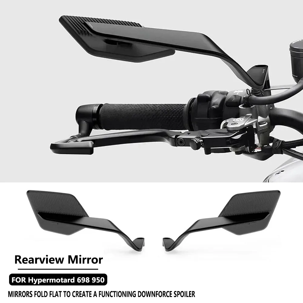 Motorcycle Rearview Mirrors Wide Angle Adjustable Side Rear View Mirror For Ducati Hypermotard 950 SP 698 Mono RVE 2019-2026