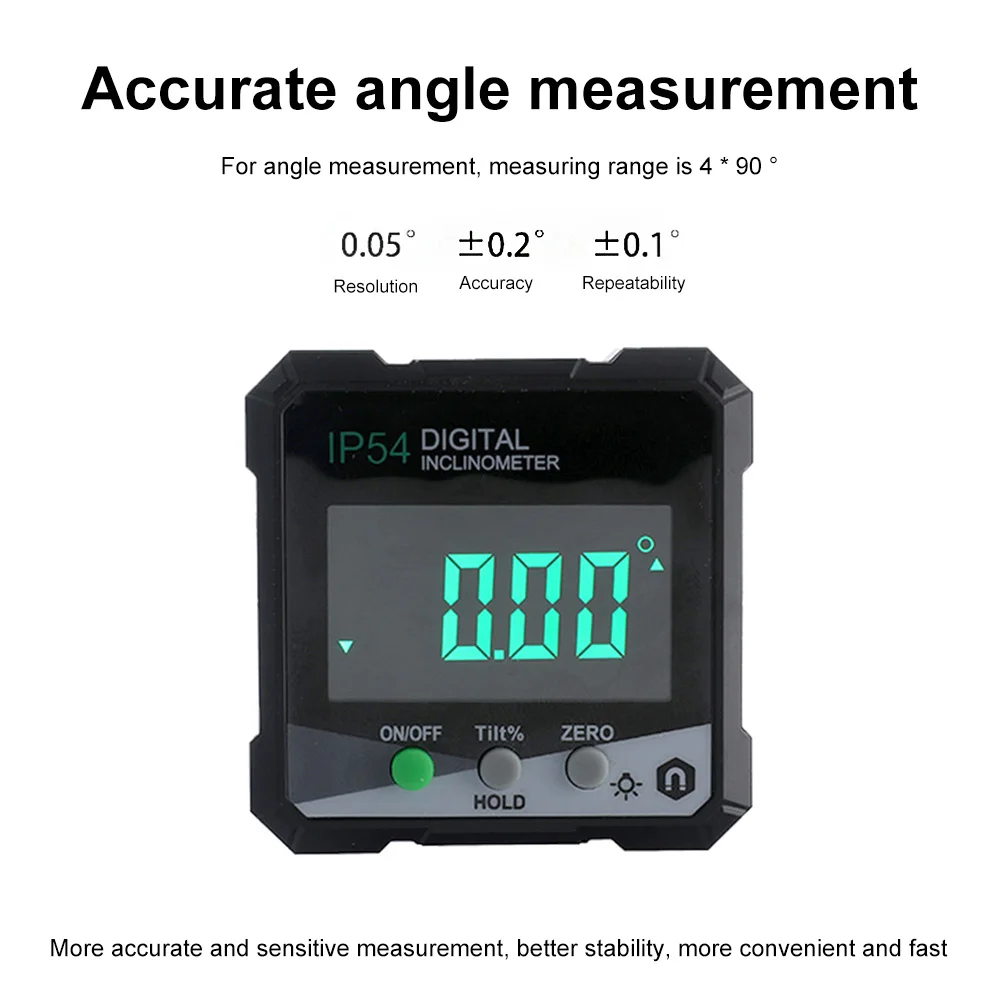 360° Mini Digital Measuring Inclinometer Digital Level Angle Gauge Electronic Universal Bevel Protractor with backlight
360° Mini Digital Measuring Inclinometer Digital Level Angle Gauge Electronic Universal Bevel Protractor with backlight