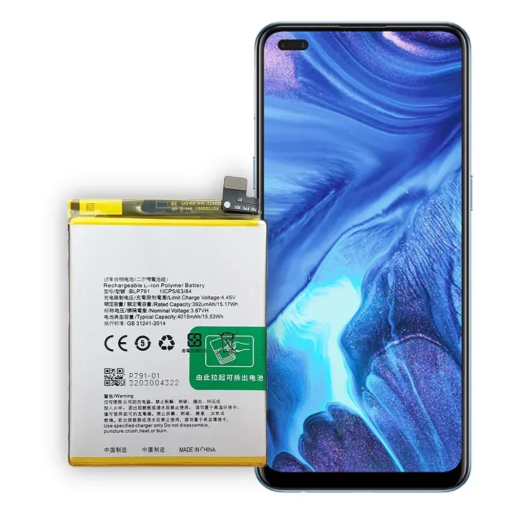 High Quality Replacement Battery For OPPO RENO4 4G BLP791 Mobile Phone Battery Large Capacity Built-in Battery
High Quality Replacement Battery For OPPO RENO4 4G BLP791 Mobile Phone Battery Large Capacity Built-in Battery