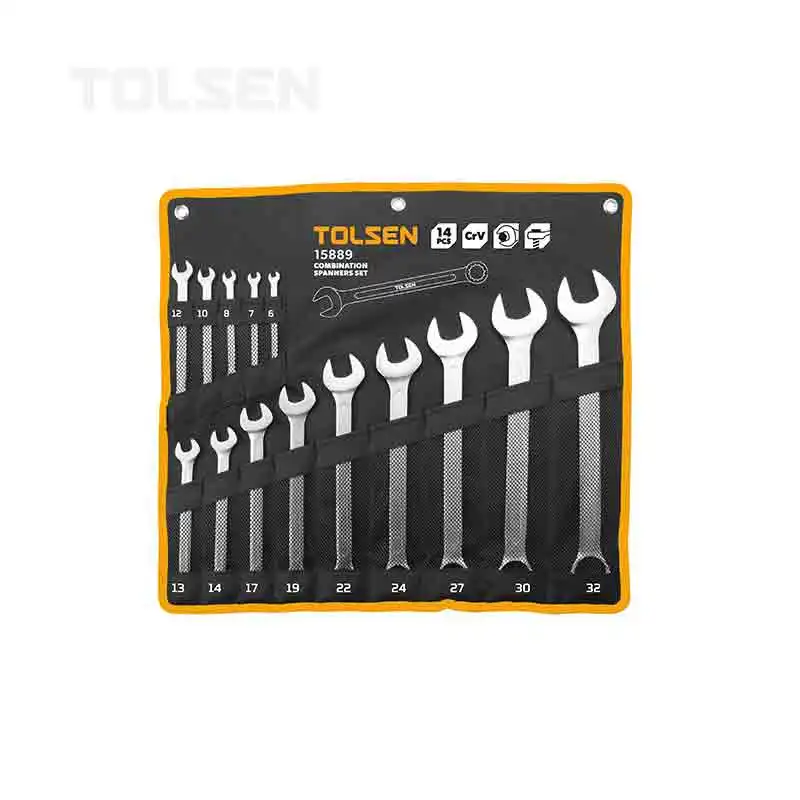 TOLSEN 15889 14pcs Chrome Vanadium Combination Wrench Spanner Set
TOLSEN 15889 14pcs Chrome Vanadium Combination Wrench Spanner Set