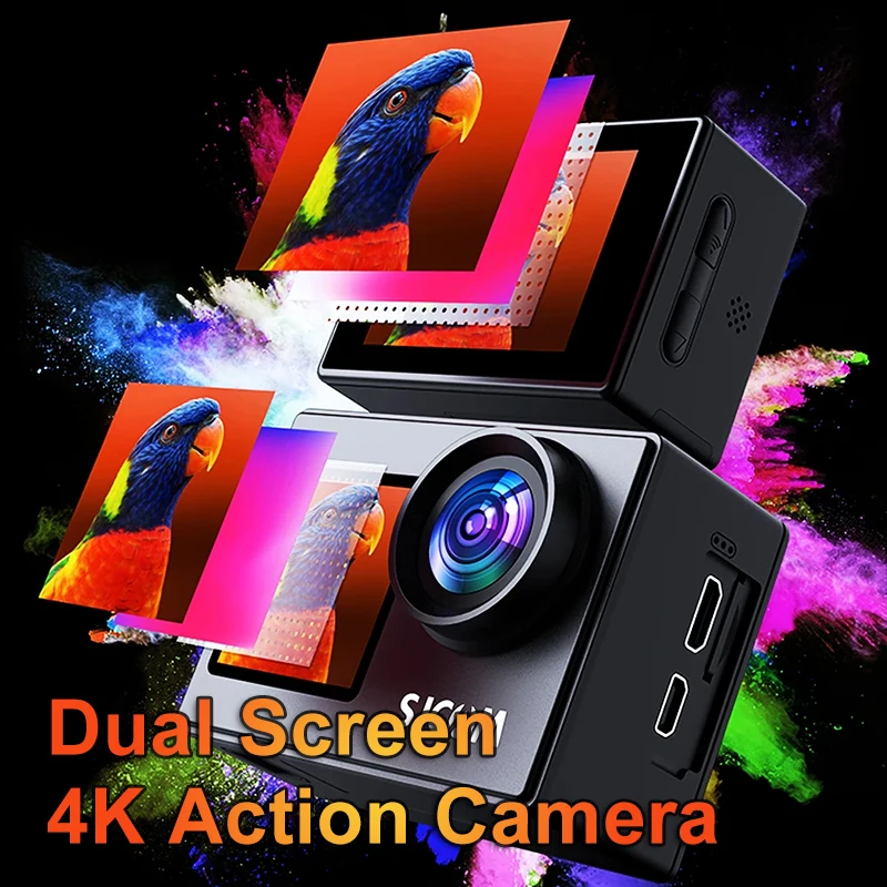 Dual Screen 4K 170° Wide Angle Action Camera 30M Waterproof 2.4G Wifi Anti-Shake Sports Action Cameras Motorcycle Bicycle Helmet
Dual Screen 4K 170° Wide Angle Action Camera 30M Waterproof 2.4G Wifi Anti-Shake Sports Action Cameras Motorcycle Bicycle Helmet