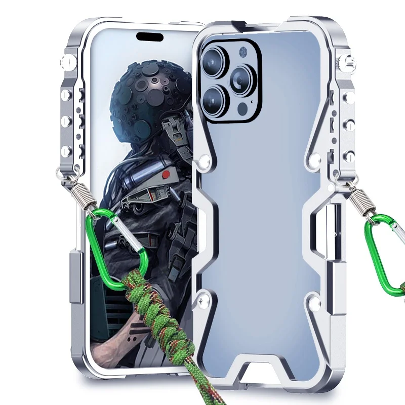 Armor Screw Aluminium Metal Bumper Frame Phone Case For iPhone 16 15 14 13 Pro Max Plus Shockproof Protection Shell Back Cover
Armor Screw Aluminium Metal Bumper Frame Phone Case For iPhone 16 15 14 13 Pro Max Plus Shockproof Protection Shell Back Cover