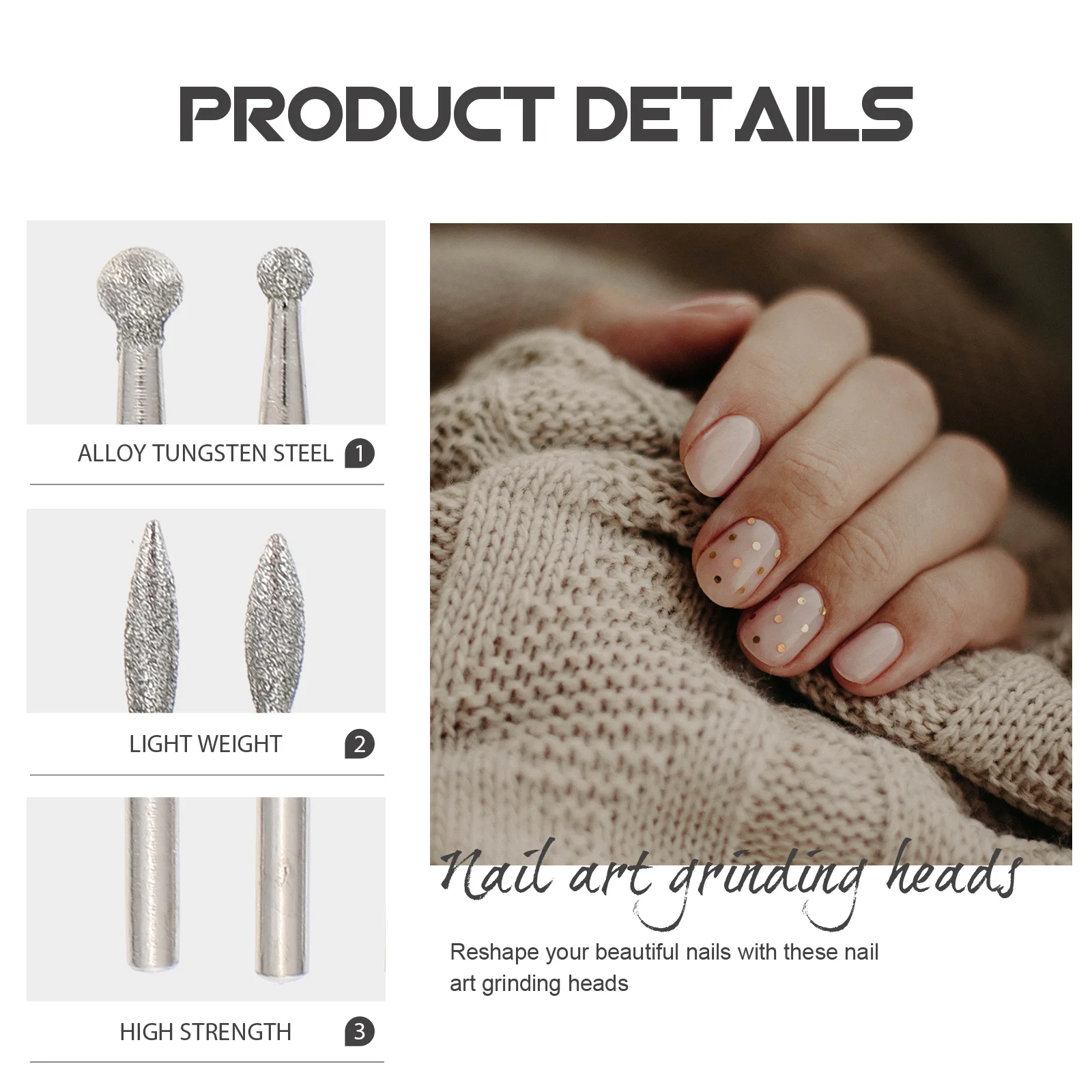 FOMIYES 4Pcs Nail Polisher Manicure Kit Tungsten Steel Files Drill Bits for Cuticle Care Art Tool
FOMIYES 4Pcs Nail Polisher Manicure Kit Tungsten Steel Files Drill Bits for Cuticle Care Art Tool