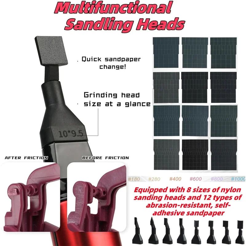 ABFU-Mini Electric Reciprocating Sander USB Charging With 3-Speed Adjustable & 8 Sanding Heads Precision Tool For DIY Crafts
ABFU-Mini Electric Reciprocating Sander USB Charging With 3-Speed Adjustable & 8 Sanding Heads Precision Tool For DIY Crafts