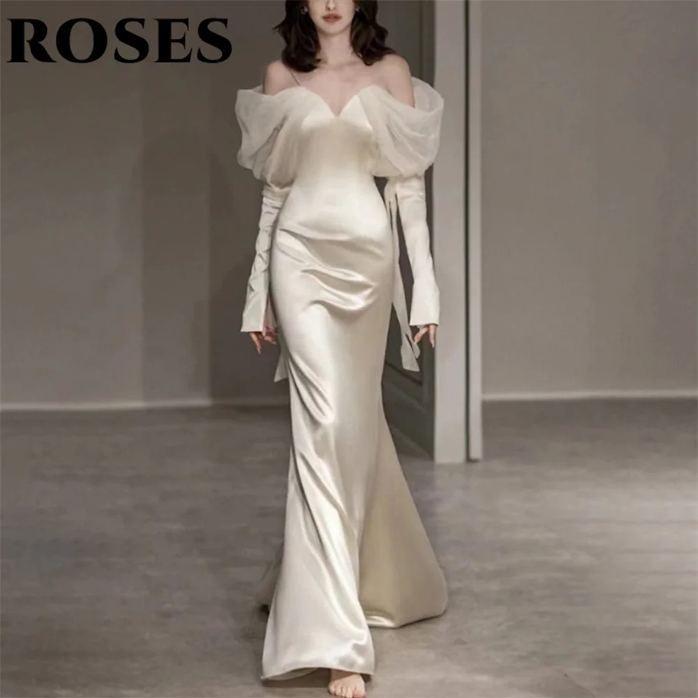 ROSES Ivory Elegant Prom Dress Sweetheart Backless Mermaid Formal Gown Off the Shoulder Pleats Party Dress for Woman Customized
ROSES Ivory Elegant Prom Dress Sweetheart Backless Mermaid Formal Gown Off the Shoulder Pleats Party Dress for Woman Customized