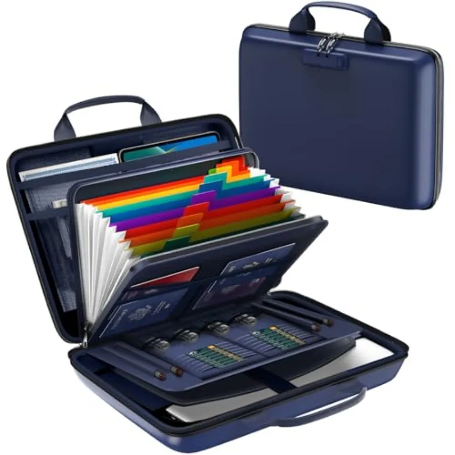 Fireproof Document Box, Hard Case Fireproof File Organizer Box with Lock and 13 Pocket Accordion File Folder, Portable Safe Box
Fireproof Document Box, Hard Case Fireproof File Organizer Box with Lock and 13 Pocket Accordion File Folder, Portable Safe Box