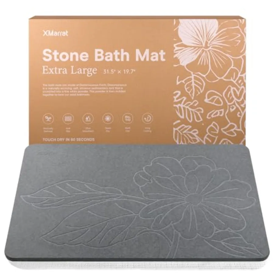 Extra Large Stone Bath Mat Large 31.5'' x 19.7'' Diatomaceous Earth Non-Slip Stone Shower Mat Super Absorbent Diatomite Stone M
Extra Large Stone Bath Mat Large 31.5'' x 19.7'' Diatomaceous Earth Non-Slip Stone Shower Mat Super Absorbent Diatomite Stone M