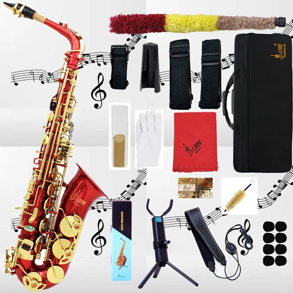 SLADE Red Eb Alto Saxophone Brass E Flat Key Type Saxophone Woodwind Instrument with Case Strap Glove Parts for Beginners Adults
SLADE Red Eb Alto Saxophone Brass E Flat Key Type Saxophone Woodwind Instrument with Case Strap Glove Parts for Beginners Adults