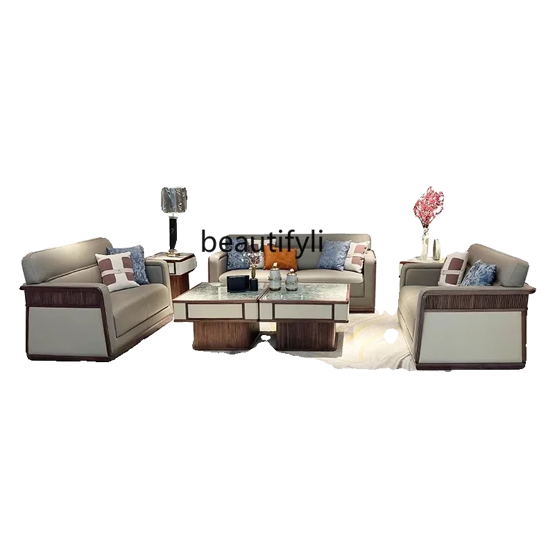 l New Chinese-style North American black walnut sofa, modern living room, ebony solid wood leather sofa
l New Chinese-style North American black walnut sofa, modern living room, ebony solid wood leather sofa