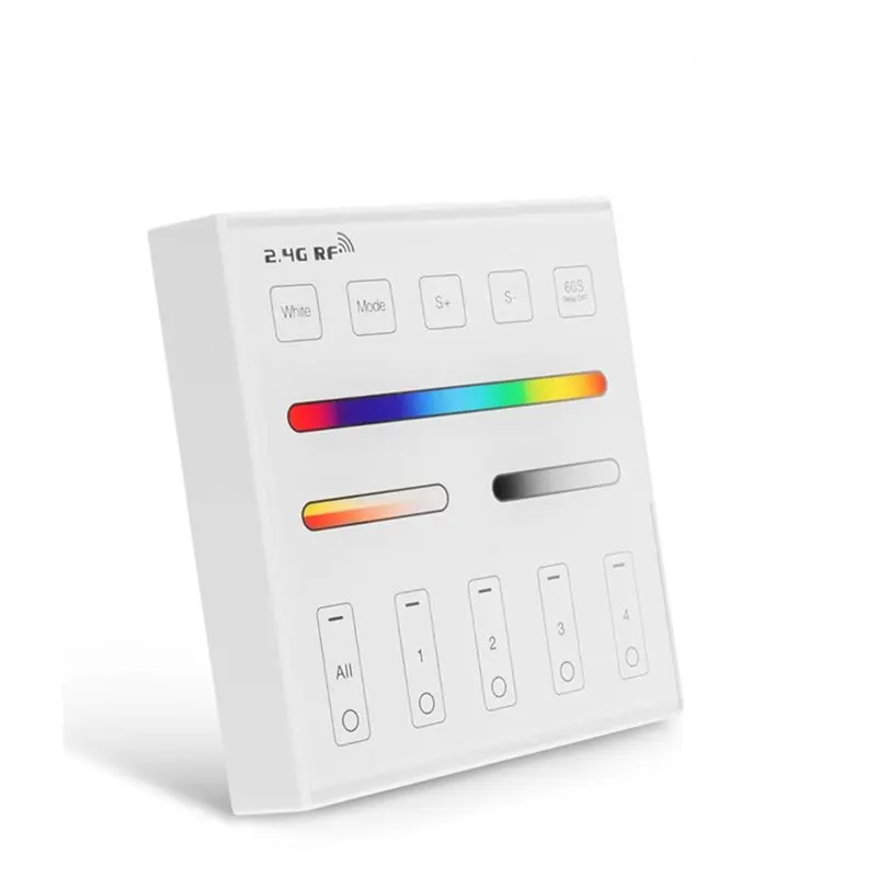 BYBS-Smart Panel Remote 2.4G Radio Frequency, For RGB For RGBW For RGBCCT Support, Wall-Mounted, 4-Zone Control
BYBS-Smart Panel Remote 2.4G Radio Frequency, For RGB For RGBW For RGBCCT Support, Wall-Mounted, 4-Zone Control
