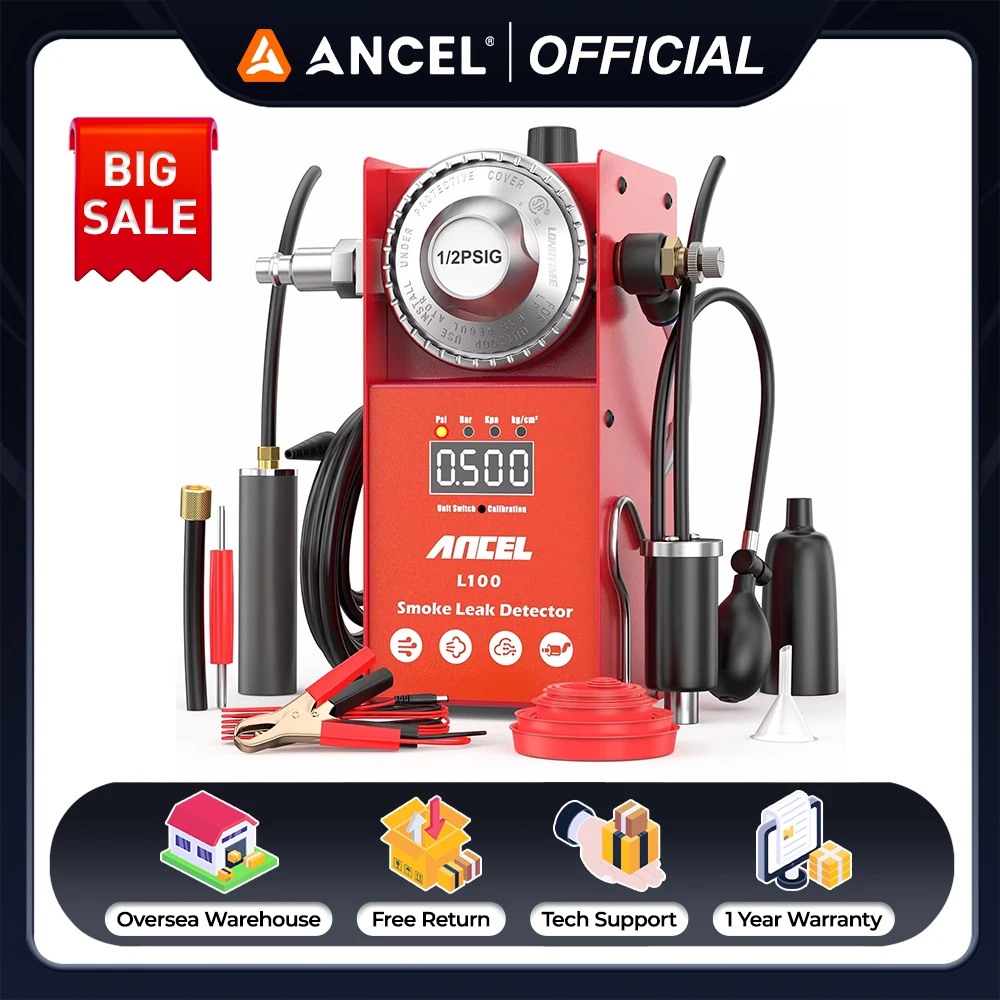 ANCEL L100 Car Smoke Smoke Leak Detector Gas Oil Pipe EVAP Vacuum Leakage Analyzer Digital Pressure Gauge Auto Diagnostic Tools
ANCEL L100 Car Smoke Smoke Leak Detector Gas Oil Pipe EVAP Vacuum Leakage Analyzer Digital Pressure Gauge Auto Diagnostic Tools