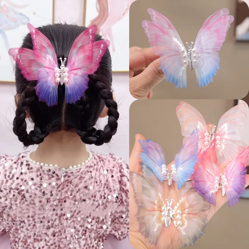 Colorful Moving Butterfly Hair Clips for Girls, Cute Hair Accessories for Kids, Gradual Change Organza Bowknot Hairpins
Colorful Moving Butterfly Hair Clips for Girls, Cute Hair Accessories for Kids, Gradual Change Organza Bowknot Hairpins