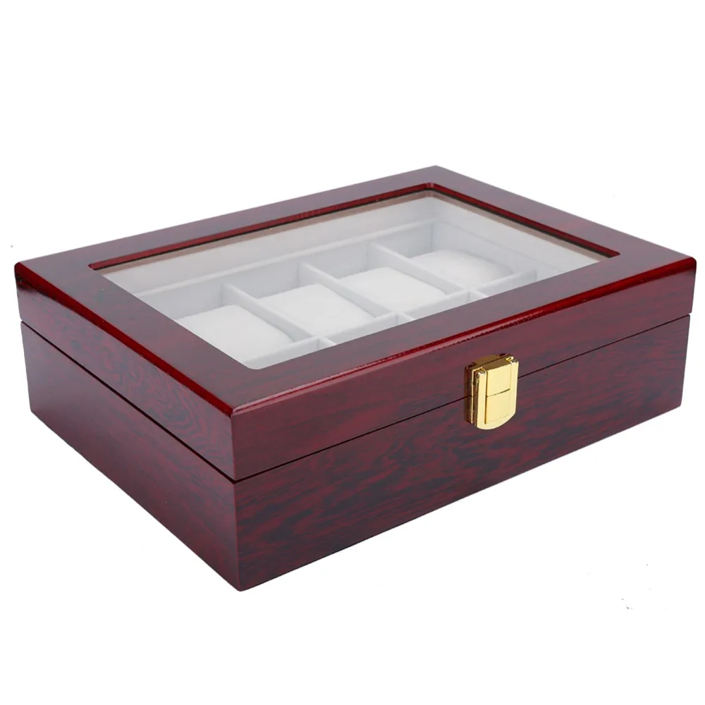 Elegant Wooden Watch Box 10 Slots Red Jewelry Box Glossy Luxury Display Case Storage
Elegant Wooden Watch Box 10 Slots Red Jewelry Box Glossy Luxury Display Case Storage