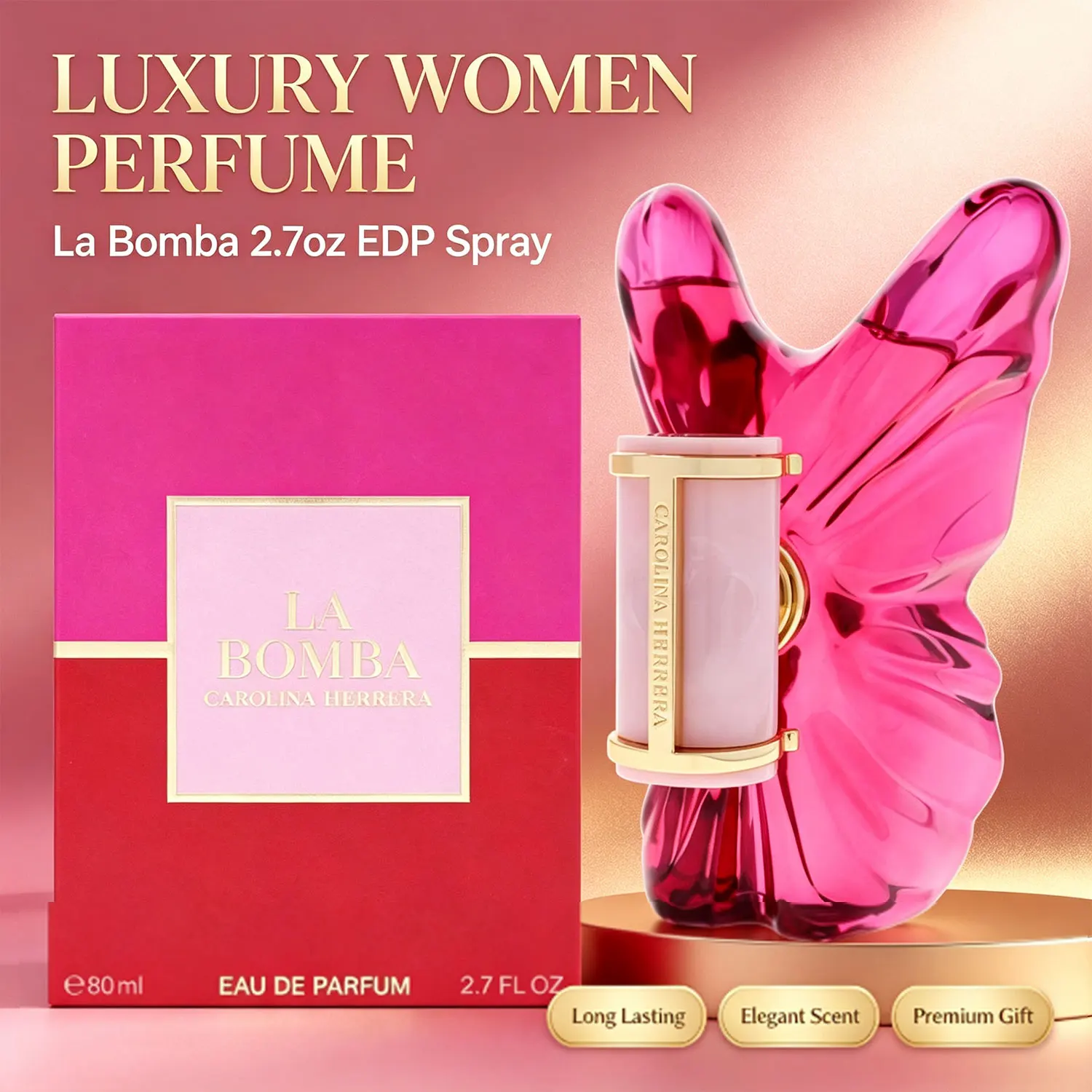 Carolina Herrera La Bomba Eau de Parfum Spray for Women 2.7oz Long Lasting Luxury Feminine Fragrance Daily Dating Perfume Gift
Carolina Herrera La Bomba Eau de Parfum Spray for Women 2.7oz Long Lasting Luxury Feminine Fragrance Daily Dating Perfume Gift