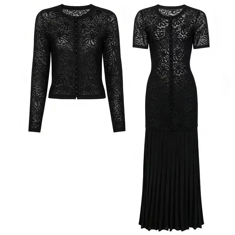 High Quality Fashionable Knitted Short Sleeve Dress Set for Women Spring Autumn New Style round Neck Open Cardigan Top
High Quality Fashionable Knitted Short Sleeve Dress Set for Women Spring Autumn New Style round Neck Open Cardigan Top