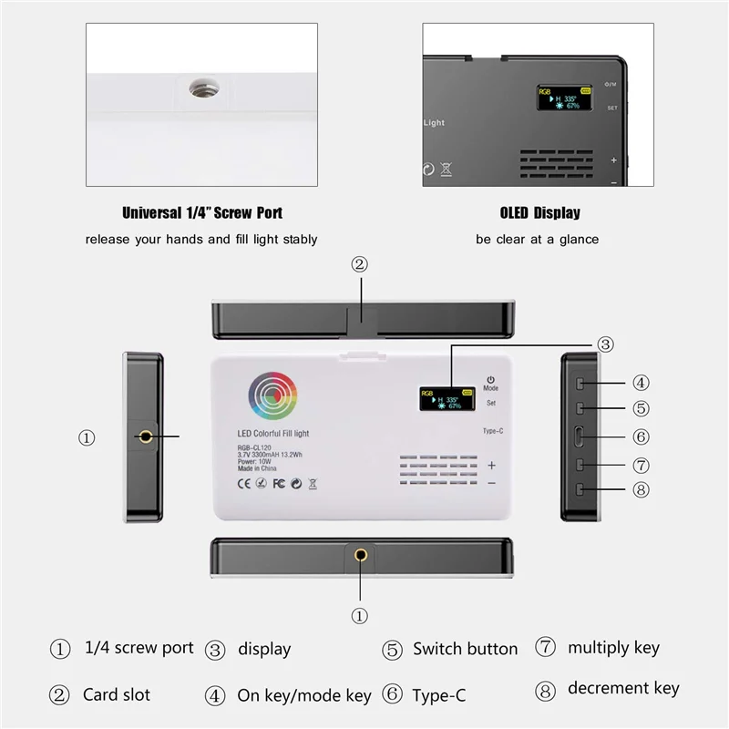 Durable-2500K-9000K LED RGB Camera Light Color Output Video Light Kit Dimmable Panel Light Rechargeable LED Light White Durable,
Durable-2500K-9000K LED RGB Camera Light Color Output Video Light Kit Dimmable Panel Light Rechargeable LED Light White Durable,