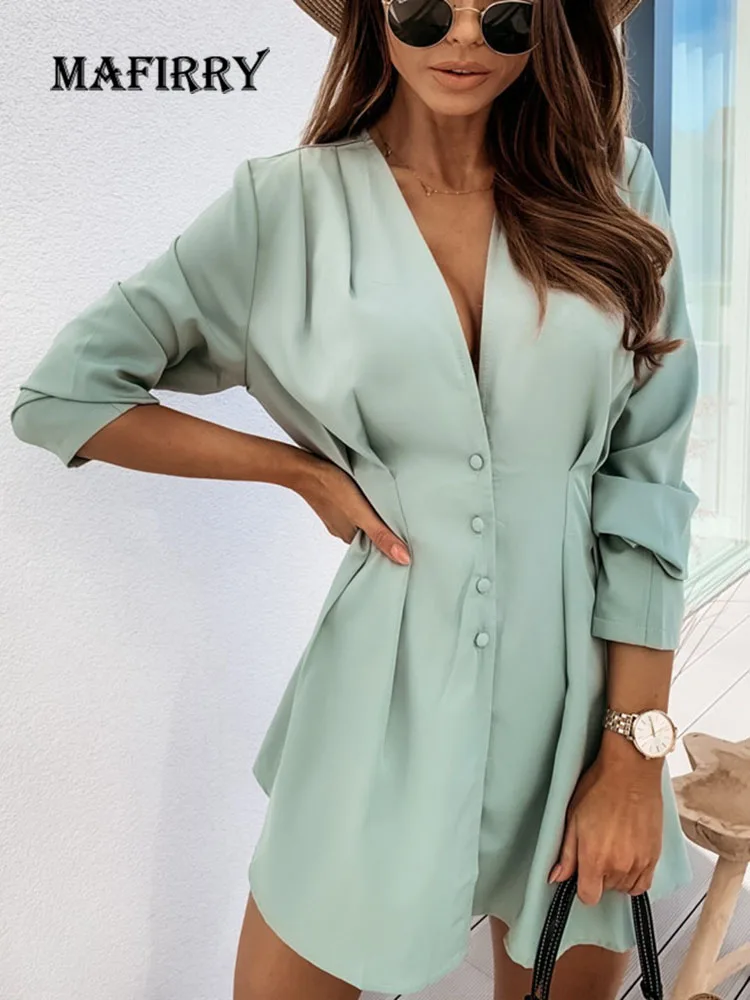 2022 Autumn Long Sleeve Vintage Button Mini Dress Sexy Women Deep V Neck Short Dress Elegant Female Solid Party Dress Vestidos
2022 Autumn Long Sleeve Vintage Button Mini Dress Sexy Women Deep V Neck Short Dress Elegant Female Solid Party Dress Vestidos