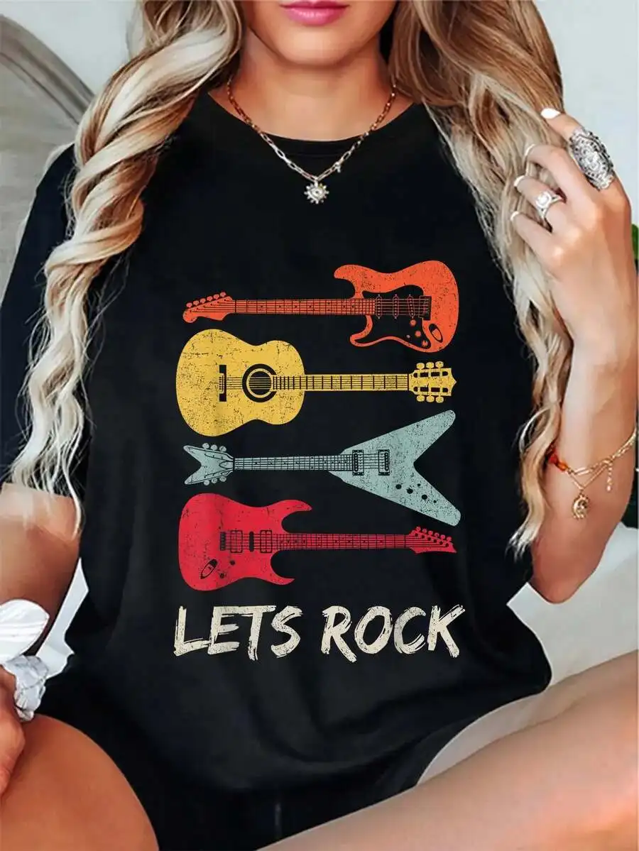 Retro Vintage Guitar Print Lets Rock T-Shirt 100% Cotton Unisex
Retro Vintage Guitar Print Lets Rock T-Shirt 100% Cotton Unisex