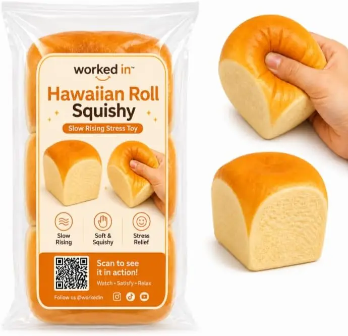 2 Pack Bread Squishy Stress Toy, Hawaiian Roll Style Slow Rising Soft Foam Fidget Squeeze Toy for Teens & Adults, Sensory Desk Stress Relief Novelty Gift
2 Pack Bread Squishy Stress Toy, Hawaiian Roll Style Slow Rising Soft Foam Fidget Squeeze Toy for Teens & Adults, Sensory Desk Stress Relief Novelty Gift