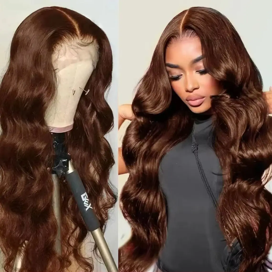 Chocolate Brown 13x4 Lace Front Colored Wigs Human Hair Body Wave 13x6 HD Lace Frontal Wig #4 for Women 200 Density Baby Hair
Chocolate Brown 13x4 Lace Front Colored Wigs Human Hair Body Wave 13x6 HD Lace Frontal Wig #4 for Women 200 Density Baby Hair