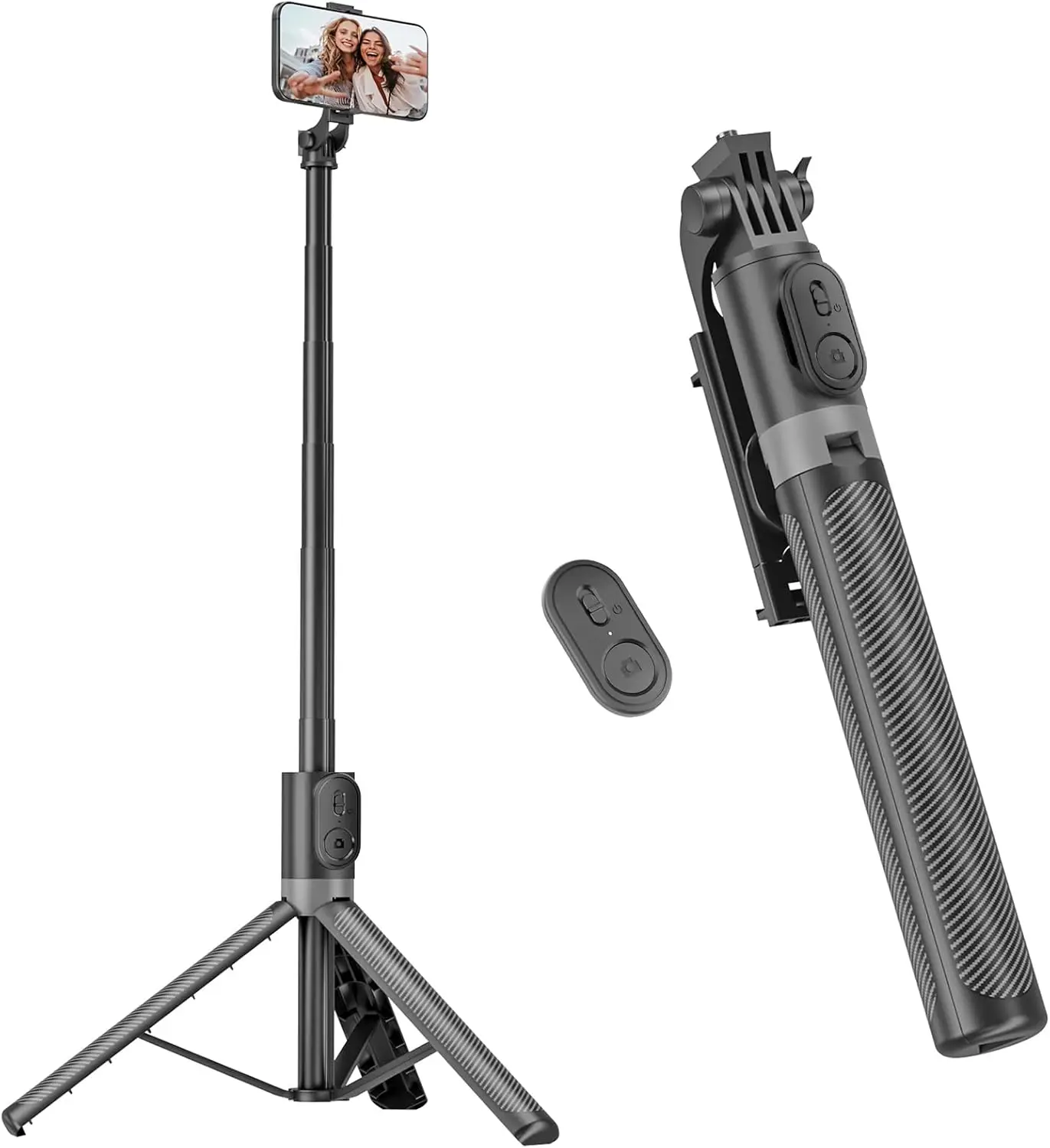 71” Phone Tripod & Selfie Stick, Portable All in One Extendable Cell Phone Tripod Stand, with Wireless Remote Control for iPhone/Samsung/Android/Camera
71” Phone Tripod & Selfie Stick, Portable All in One Extendable Cell Phone Tripod Stand, with Wireless Remote Control for iPhone/Samsung/Android/Camera