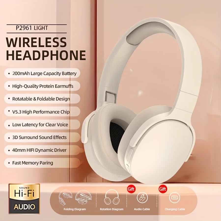 Wireless Noise-Canceling Headphones Foldable & Lightweight Headset with HD Sound Long Battery Life Universal Phone Compatibility
Wireless Noise-Canceling Headphones Foldable & Lightweight Headset with HD Sound Long Battery Life Universal Phone Compatibility