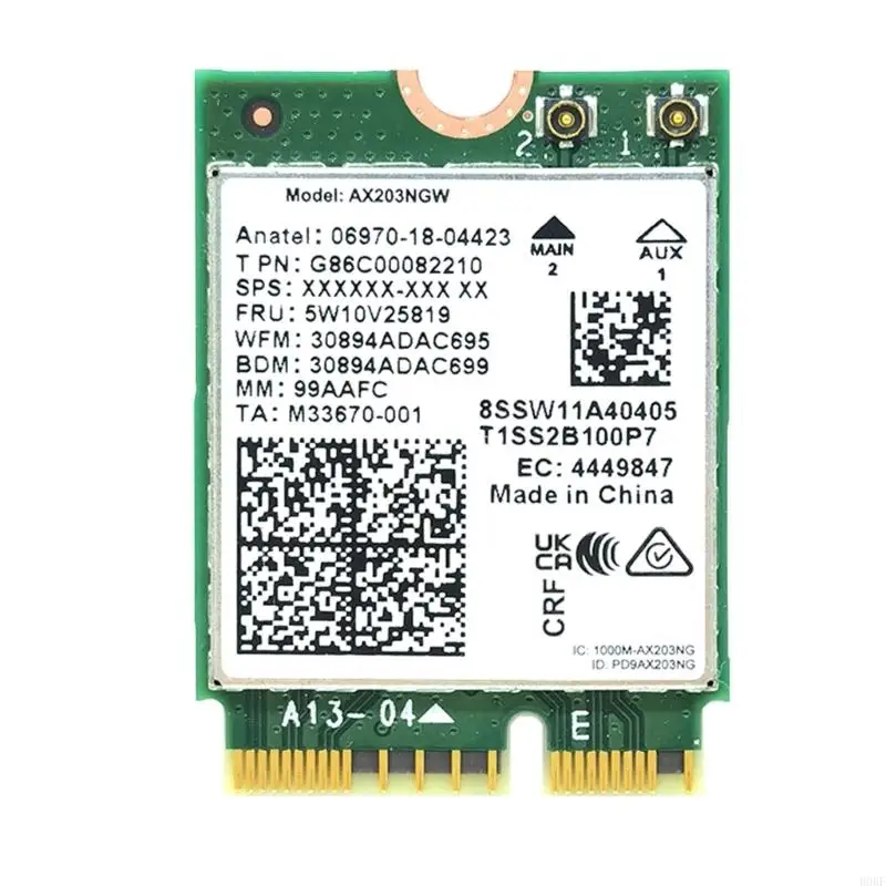 B0KF Wi -Fi 6 Card AX203NGW AX203 Беспроводная сетевая адаптер Advanced Cnvio2 Wi -Fi 6 карта для рабочих стопов 2.4/5 ГГц 5.2
B0KF Wi -Fi 6 Card AX203NGW AX203 Беспроводная сетевая адаптер Advanced Cnvio2 Wi -Fi 6 карта для рабочих стопов 2.4/5 ГГц 5.2