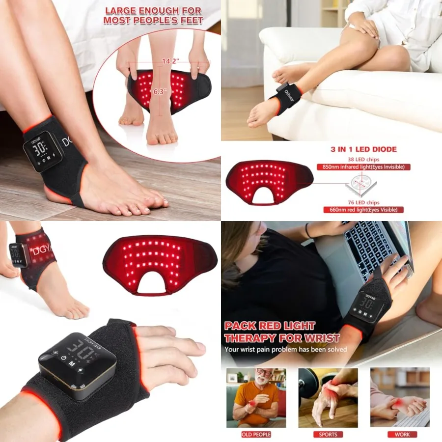 4000mAh Cordless Red Light Therapy for Ankle, Portable Infrared Light Therapy for Wrists Light with 660nm and 850nm NIR Light,
4000mAh Cordless Red Light Therapy for Ankle, Portable Infrared Light Therapy for Wrists Light with 660nm and 850nm NIR Light,