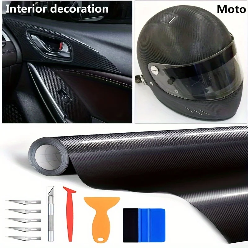 6D Gloss Carbon Fiber Vinyl Wrap Roll with Air Release Technology & Tool Kit - Bubble-Free DIY for Car/Moto Interior/Exterior
6D Gloss Carbon Fiber Vinyl Wrap Roll with Air Release Technology & Tool Kit - Bubble-Free DIY for Car/Moto Interior/Exterior