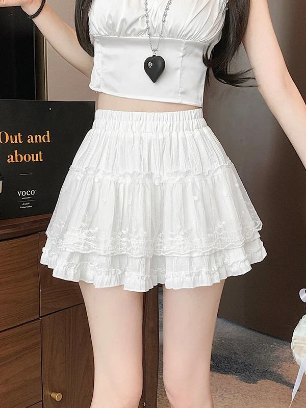 Ballet Sle Lace Cake Skirt f-length Women's Summer New Small Size High Waist Anti-exposure A-line Fluffy ort Skirt
Ballet Sle Lace Cake Skirt f-length Women's Summer New Small Size High Waist Anti-exposure A-line Fluffy ort Skirt