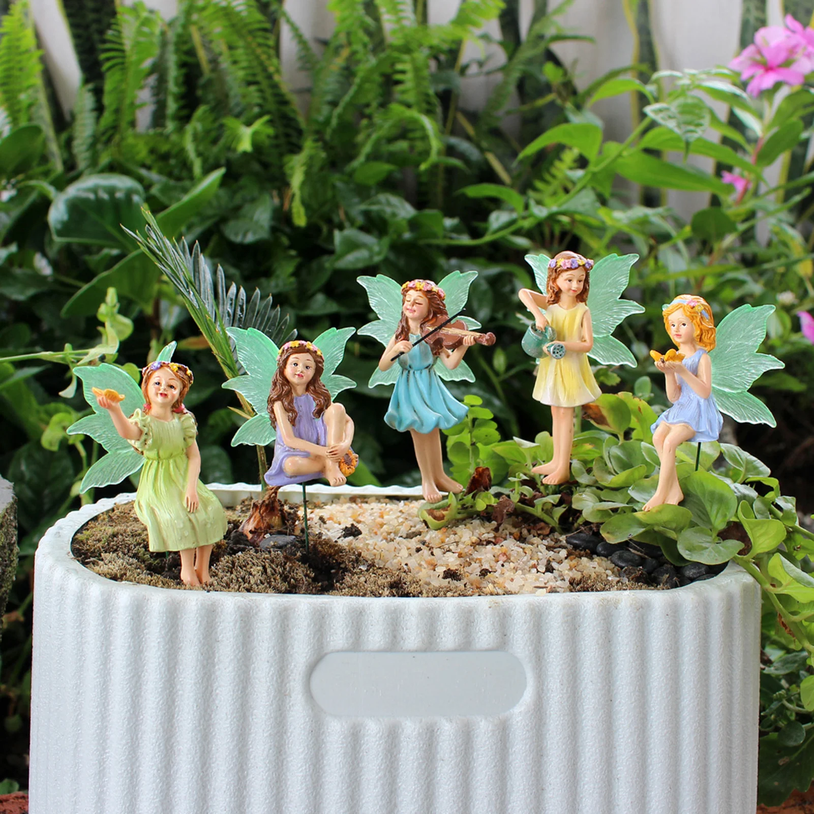 5pcs Faries Figurine Mini Resin Garden Planter Pot Hanger Decorations Cute Fairy Model Flower Pot And Sand Table Ornament
5pcs Faries Figurine Mini Resin Garden Planter Pot Hanger Decorations Cute Fairy Model Flower Pot And Sand Table Ornament