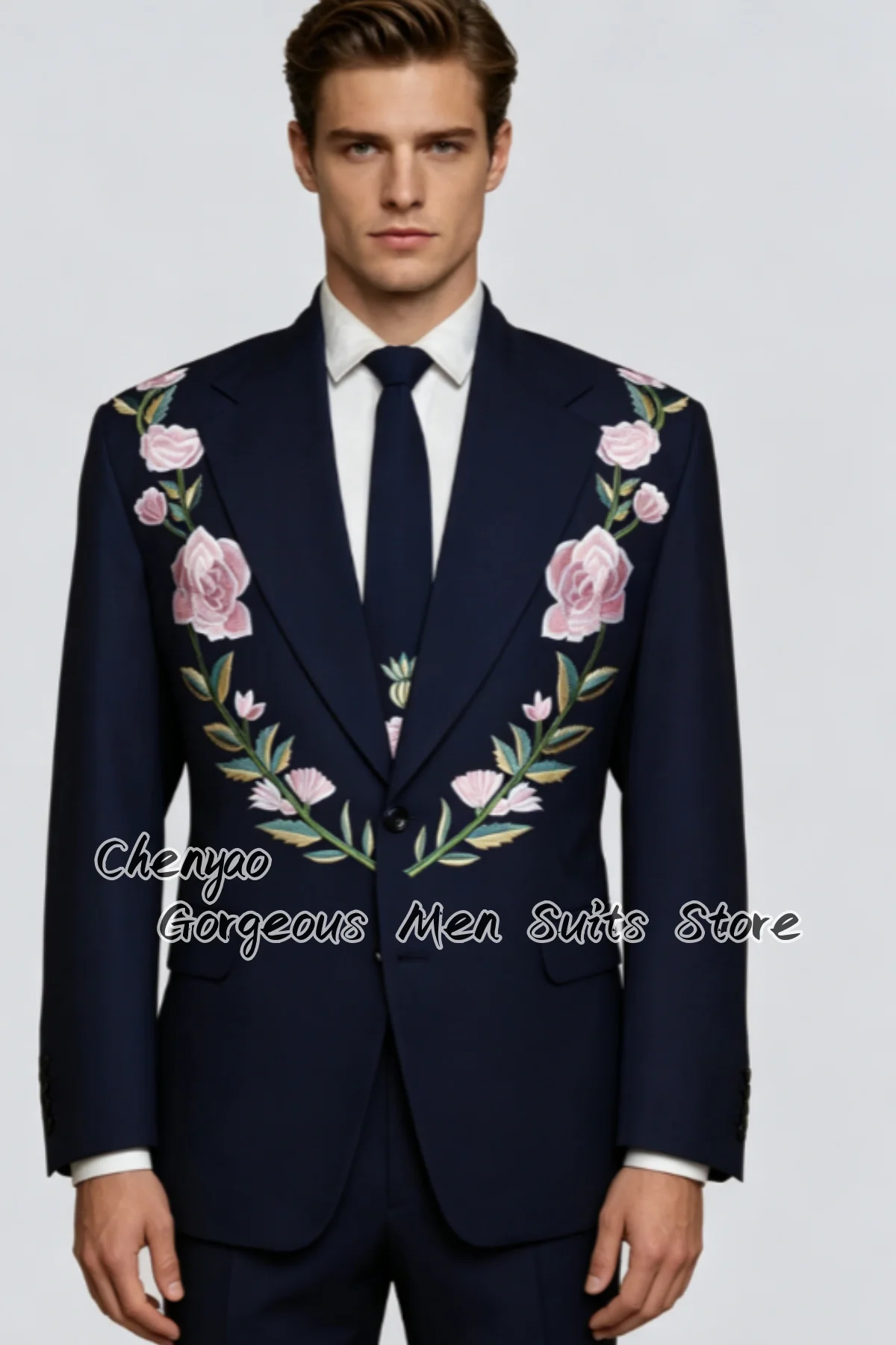 Elegant Embroidery Men Suit Customized Slim Groom Tuxedos Wedding Ceremony Male Prom Blazers Fashion 3Piece Sets ropa hombre
Elegant Embroidery Men Suit Customized Slim Groom Tuxedos Wedding Ceremony Male Prom Blazers Fashion 3Piece Sets ropa hombre