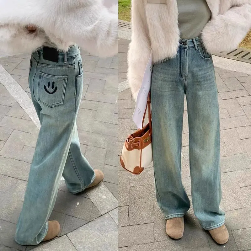 Women Comfortable Thin Denim Pants New Female Vintage Mid Waisted Jeans Pants Girls Smile Edition Straight Leg Jeans Trousers
Women Comfortable Thin Denim Pants New Female Vintage Mid Waisted Jeans Pants Girls Smile Edition Straight Leg Jeans Trousers