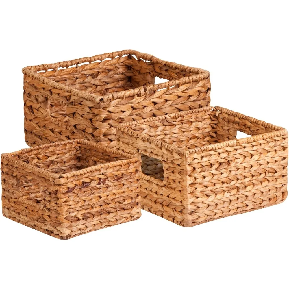 Handwoven Water Hyacinth Storage Basket Set of Three Sizes for Shelves Pantry Gift and Home Organization
Handwoven Water Hyacinth Storage Basket Set of Three Sizes for Shelves Pantry Gift and Home Organization