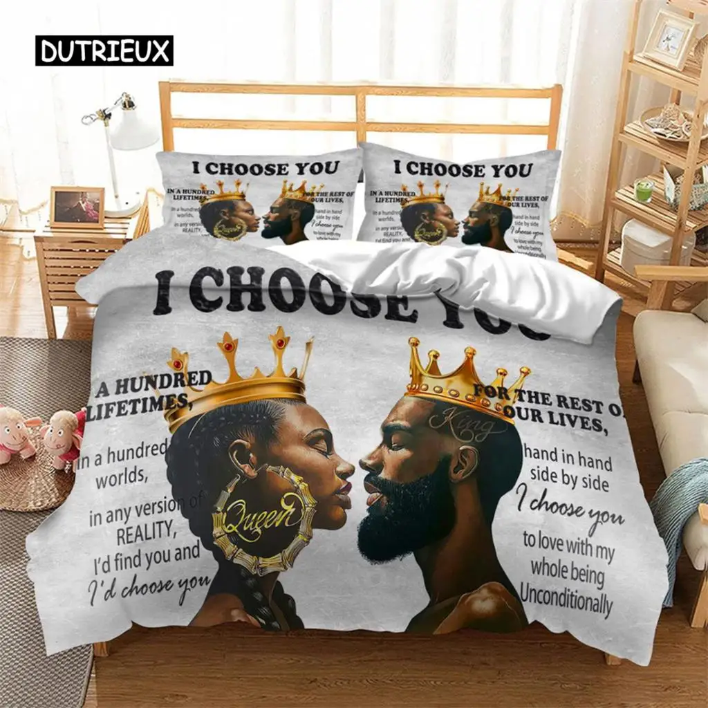 African American Black Lovers Duvet Cover Black Couple Soft Bedding Set Valentine's Day Comforter Cover Set Bedroom Decoration
African American Black Lovers Duvet Cover Black Couple Soft Bedding Set Valentine's Day Comforter Cover Set Bedroom Decoration
