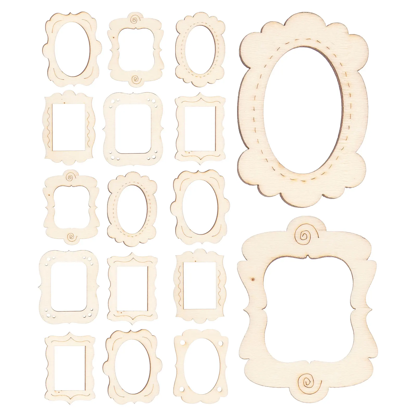 20pcs Wooden Photo Frame Cutouts Unfinished Blank Craft Decor DIY Projects Home Wall Table Bookshelf Personalized Style Compact
20pcs Wooden Photo Frame Cutouts Unfinished Blank Craft Decor DIY Projects Home Wall Table Bookshelf Personalized Style Compact
