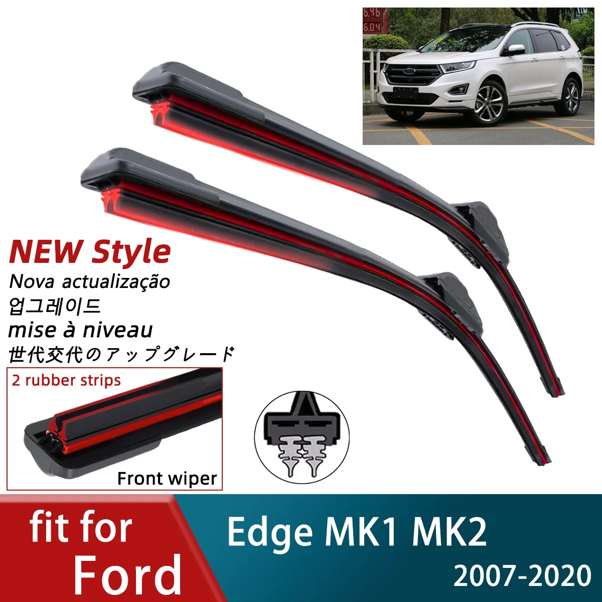 Double Rubber Car Wipers for Ford Edge MK1 MK2 Front Wiper Blades Brushe Cutter Automobiles Parts Accessorie Windscreen Wipers
Double Rubber Car Wipers for Ford Edge MK1 MK2 Front Wiper Blades Brushe Cutter Automobiles Parts Accessorie Windscreen Wipers