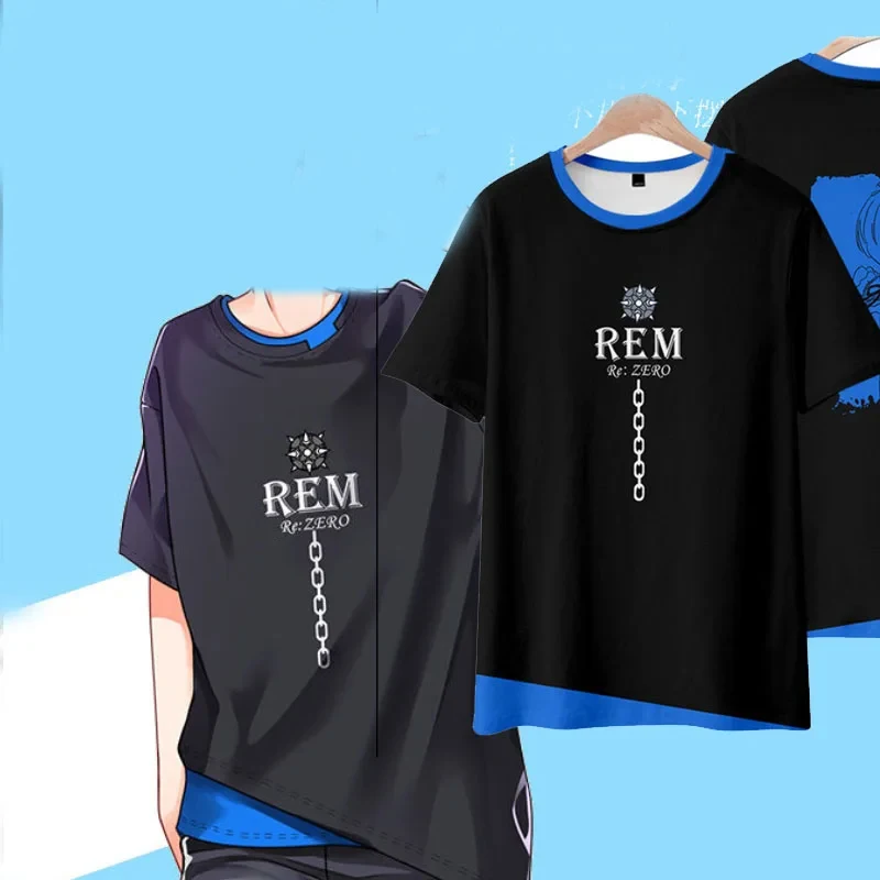 Футболка для косплея Anime Life Different World Rem, мужская и женская футболка, топы с короткими рукавами 
Футболка для косплея Anime Life Different World Rem, мужская и женская футболка, топы с короткими рукавами