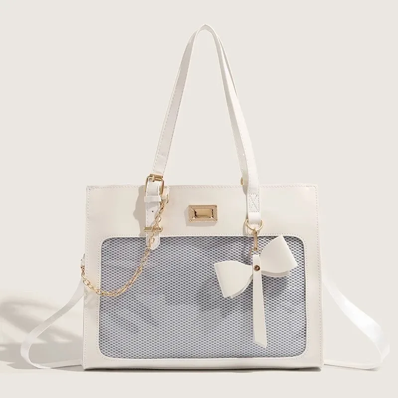 large-capacity shoulder tote bag featuring bowknot design suitable for all occasions exuding a transparent and sweet aesthetic
large-capacity shoulder tote bag featuring bowknot design suitable for all occasions exuding a transparent and sweet aesthetic