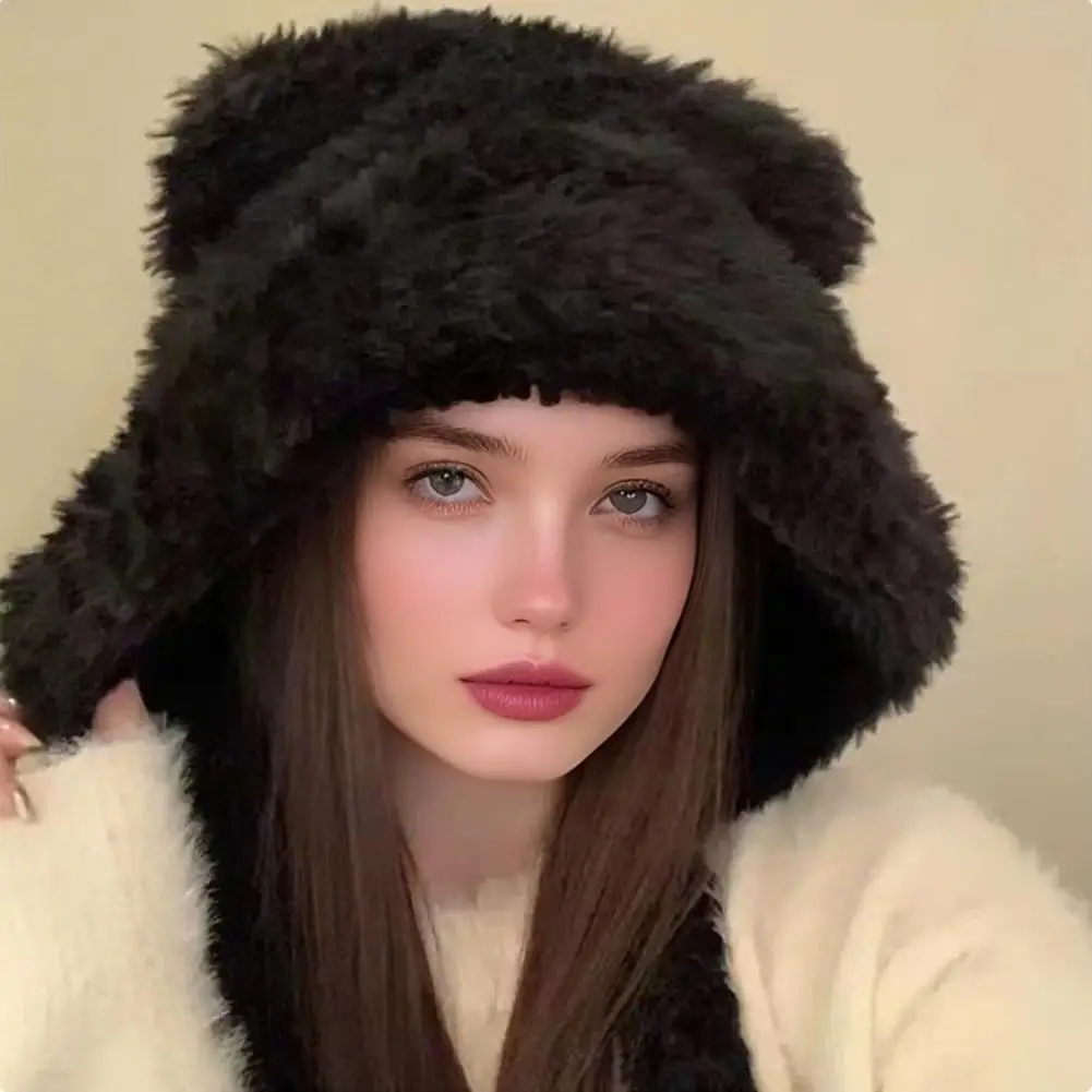 Winter Plush Beanies Cute Bear Ear Wool Hat Warm Lace-up Ear Protection Knitted Bomber Cap Bonnets Knitting Korea Women Headwear
Winter Plush Beanies Cute Bear Ear Wool Hat Warm Lace-up Ear Protection Knitted Bomber Cap Bonnets Knitting Korea Women Headwear