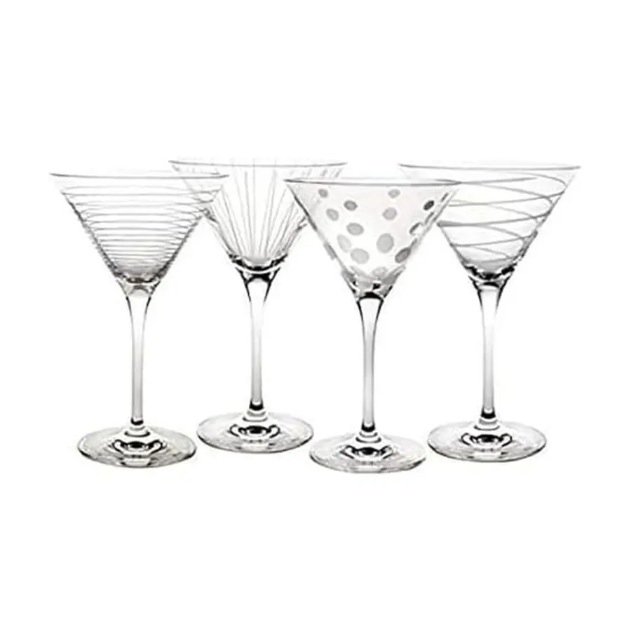 Cheers 10Ounce Martini Glasses, Fun Etched Designs, Durable Clear Glass Cocktail Glassware, Set of 4, Perfect for Entertaining a
Cheers 10Ounce Martini Glasses, Fun Etched Designs, Durable Clear Glass Cocktail Glassware, Set of 4, Perfect for Entertaining a