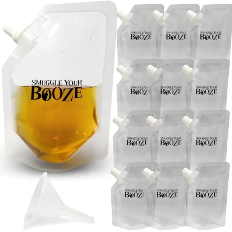 12-Pack Reusable Soft Flask Pouches with Funnel Leak-Proof, BPA-Free Hidden Liquid Containers for Travel, Festivals, Cruises, C
12-Pack Reusable Soft Flask Pouches with Funnel Leak-Proof, BPA-Free Hidden Liquid Containers for Travel, Festivals, Cruises, C